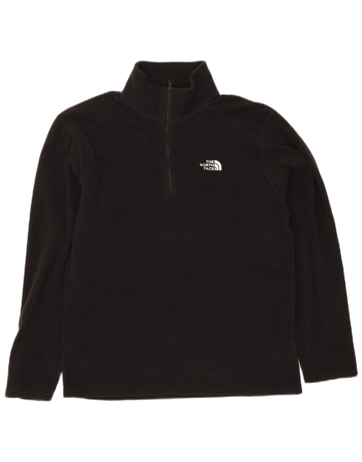 The North Face Herren-Fleecepullover mit Reißverschluss am Hals, Größe S, Schwarz, Polyester