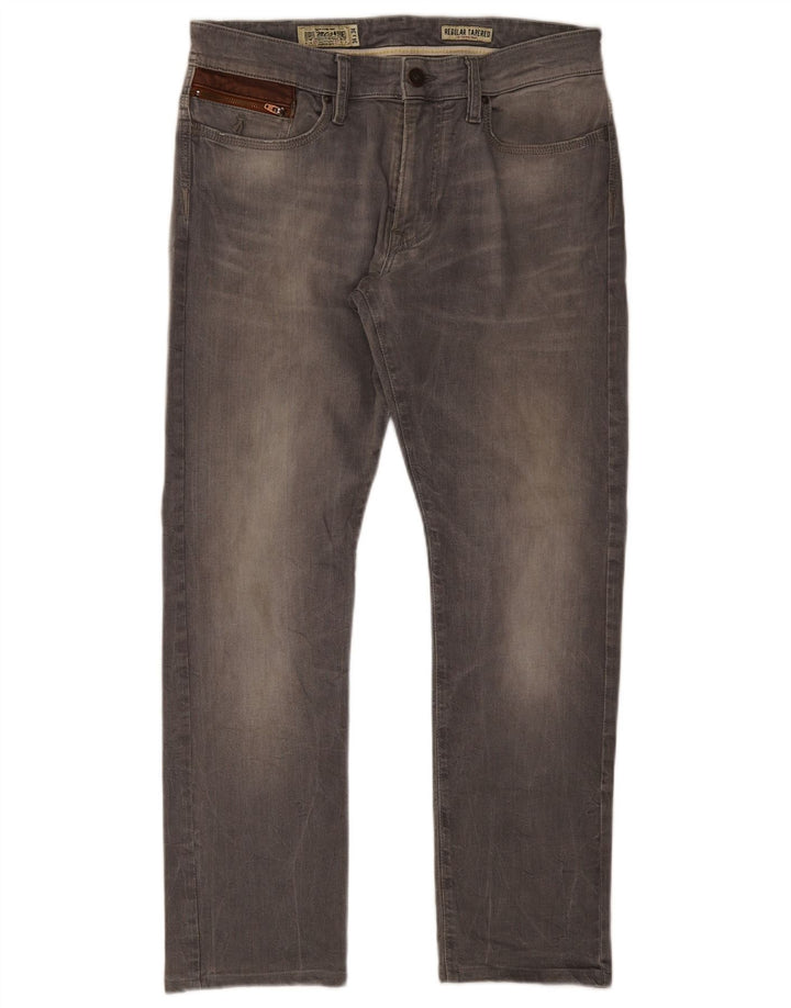 Marlboro Classics Herren Regular Tapered Jeans W34 L30 Grau