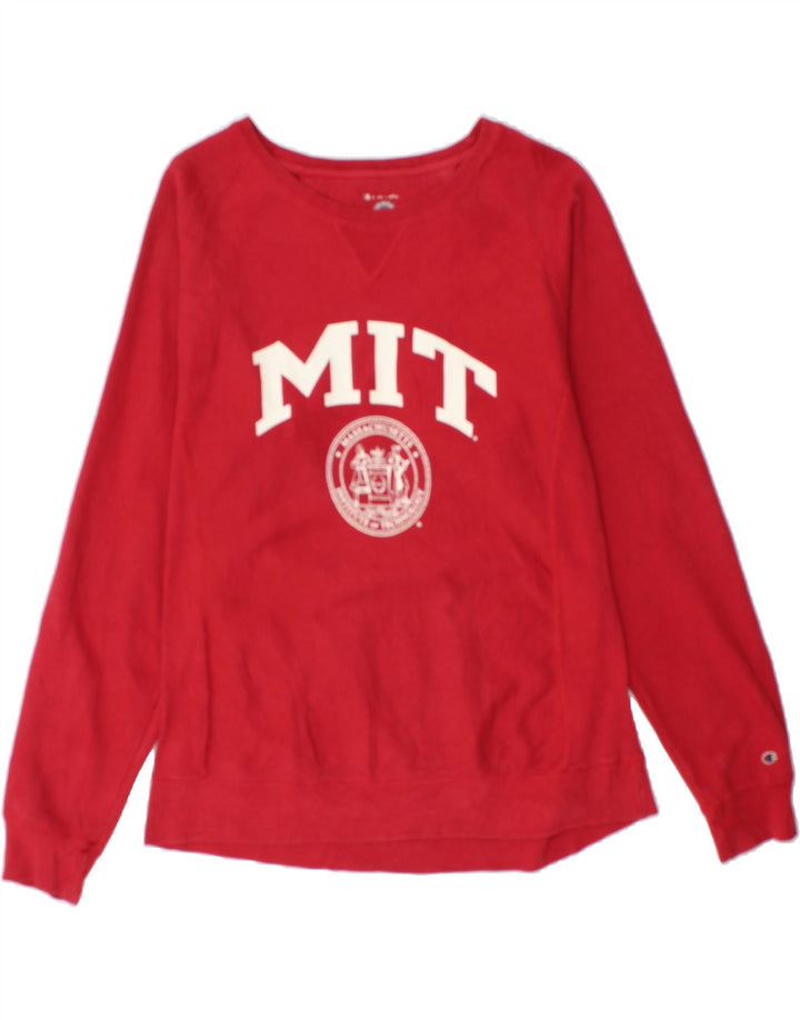 CHAMPION Womens Graphic Sweatshirt Jumper UK 16 Large Red Vintage Champion and Second-Hand Champion from Messina Hembry 