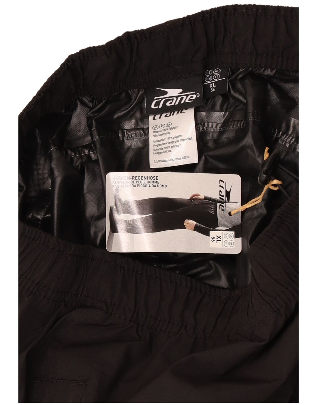 Crane Herren wasserdichte Hose XL Schwarz Polyester
