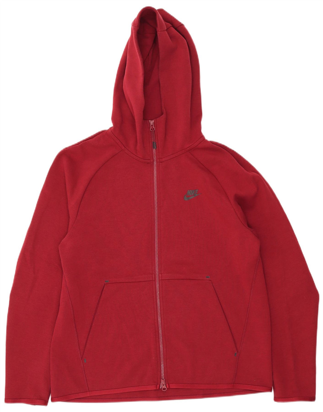 Nike Herren-Kapuzenpullover mit Reißverschluss, mittelrote Baumwolle