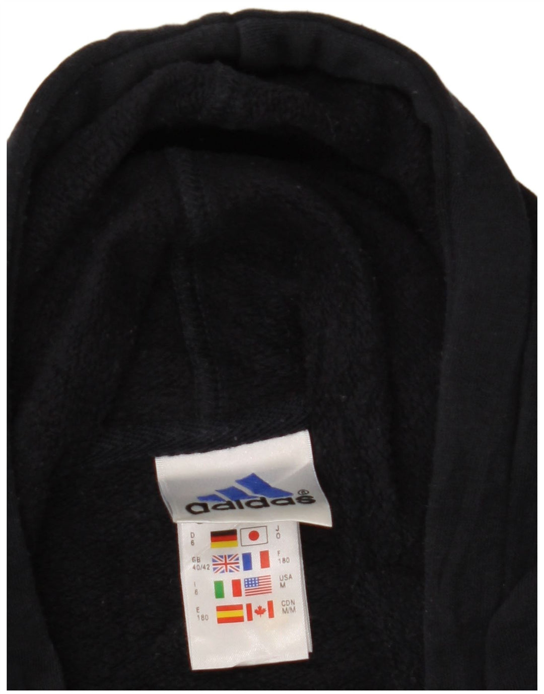 ADIDAS Herren Kapuzenpullover mit Reißverschluss, UK 40/42, mittelmarineblaue Baumwolle