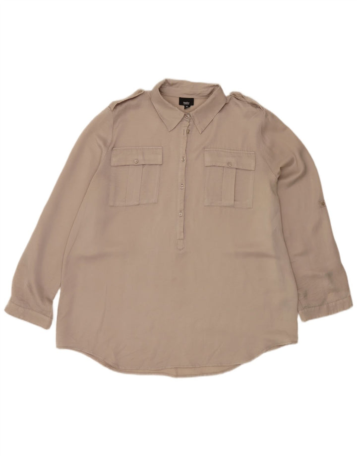 MOSSIMO Womens Military Pullover Shirt UK 18 XL Beige Polyester