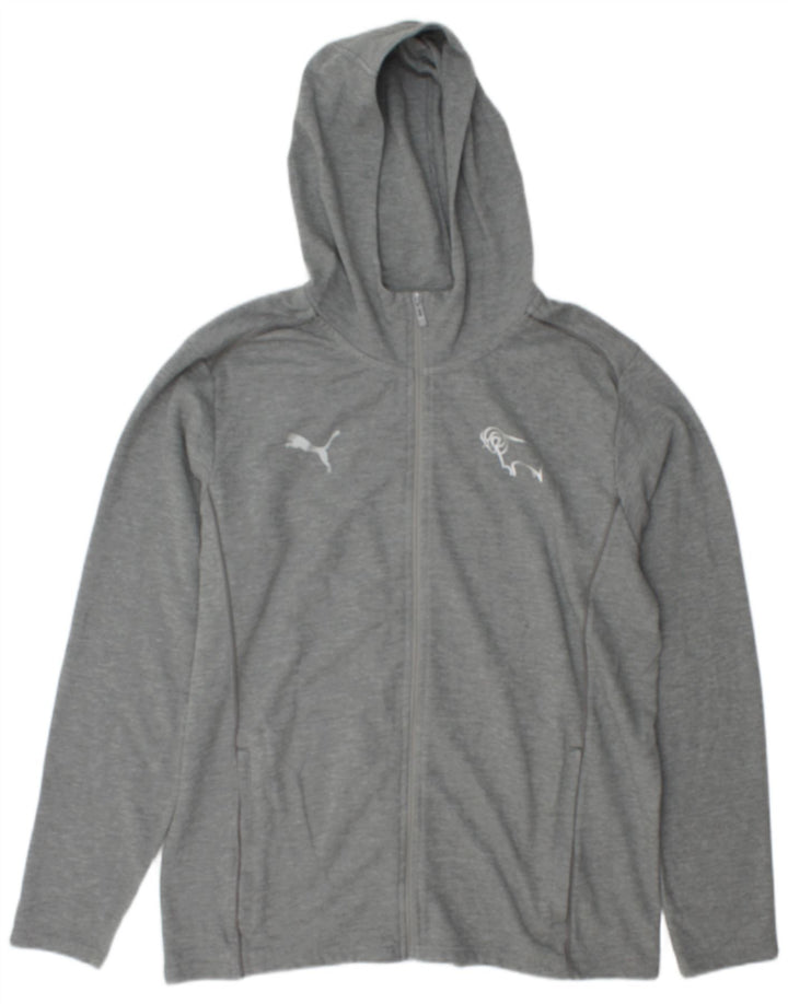 Puma Herren-Kapuzenpullover mit Reißverschluss, groß, grau meliert