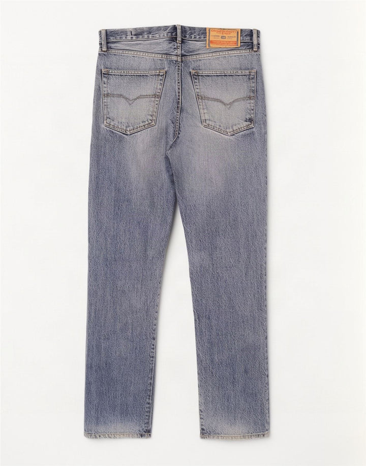 Diesel Herren Straight Jeans W34 L30 Blaue Baumwolle