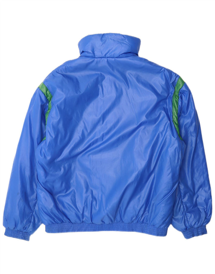 Vintage Herren Wattierte Jacke IT 52 XL Blau Colourblock Polyamid