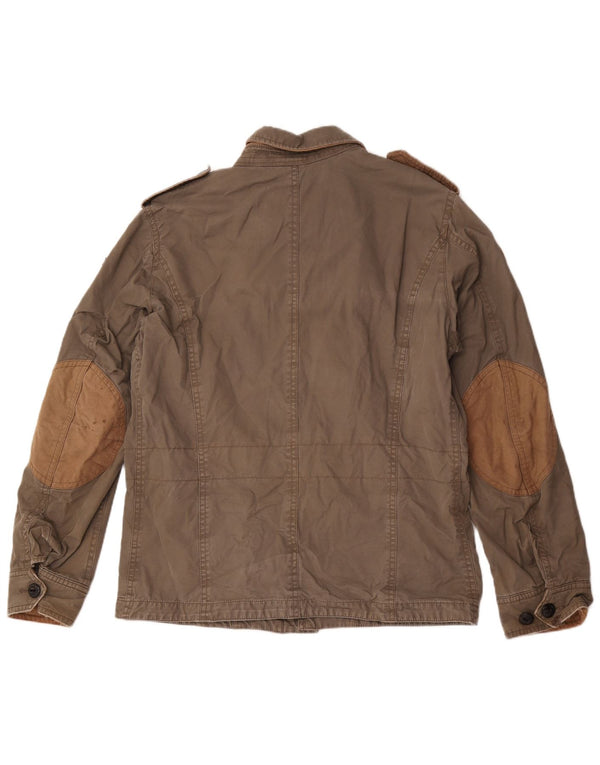 Napapijri Herren Geographic Militärjacke UK 40 Large Grau Baumwolle