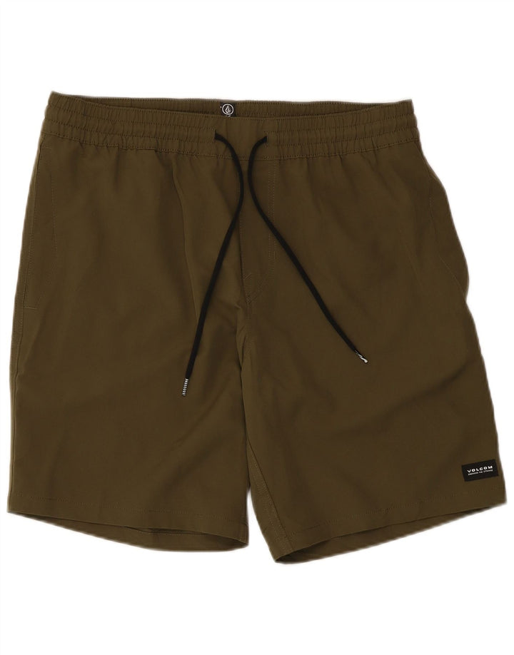 Volcom Herren-Badeshorts, groß, Khaki, Polyester