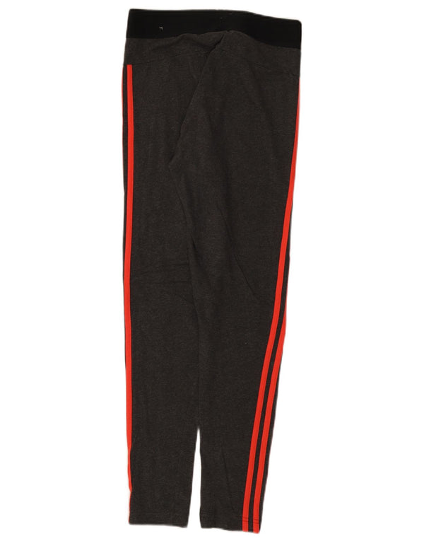 Adidas Damen Leggings UK 12/14 Mittelgraue Colourblock-Baumwolle