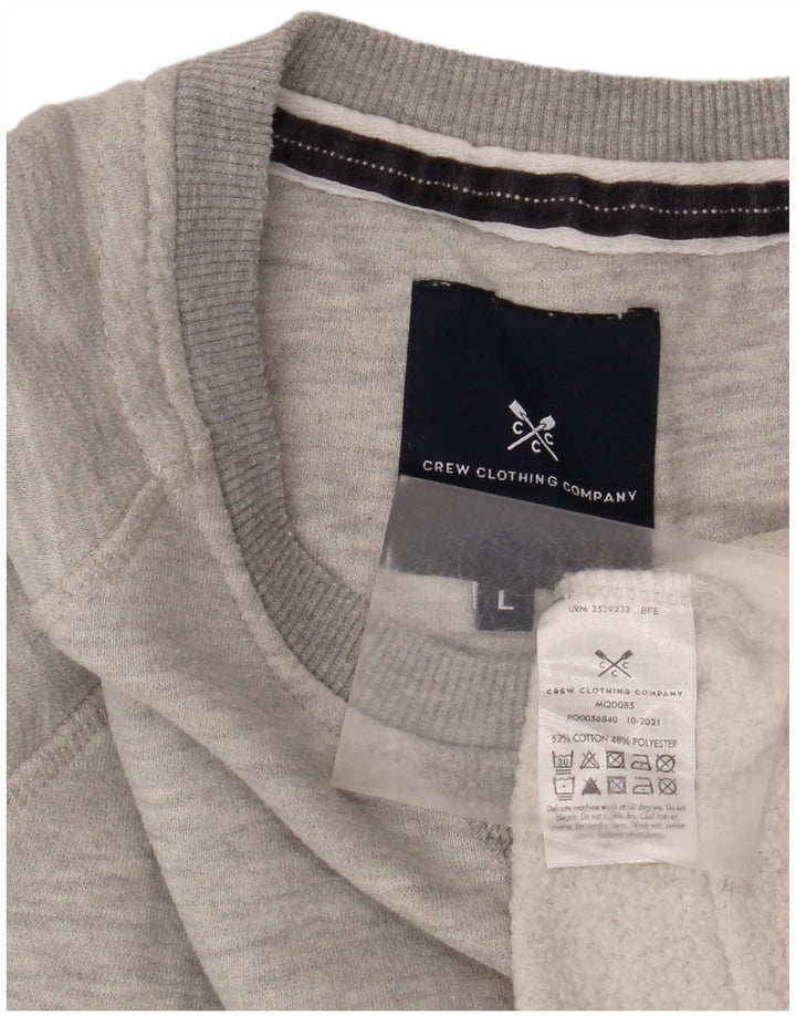 Crew Clothing Herren-Sweatshirt mit Grafik, groß, grau meliert, Baumwolle