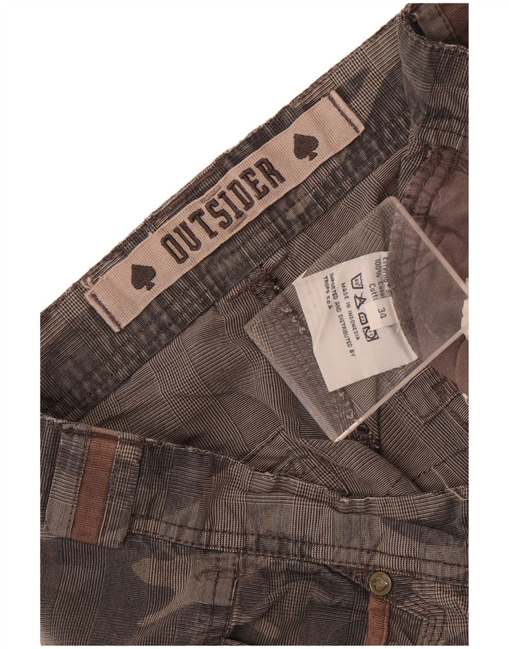 Outsider Herren-Cargo-Shorts W34, große graue Camouflage-Baumwolle