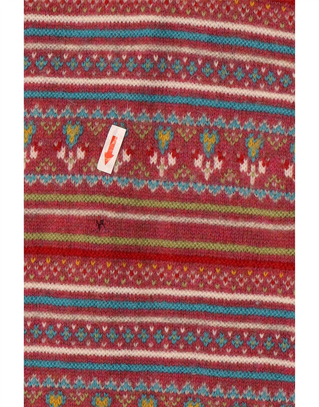 Stefanel Damen-Cardigan-Pullover UK 14 Mittelrote Fair-Isle-Wolle
