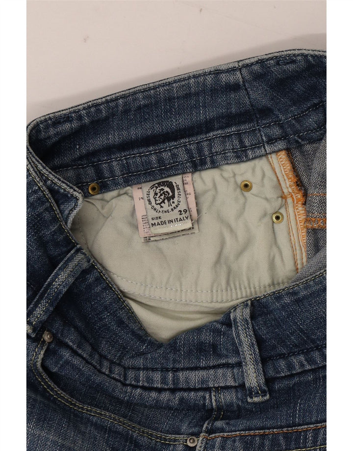 DIESEL Damen Straight Jeans W29 L30 Blaue Baumwolle