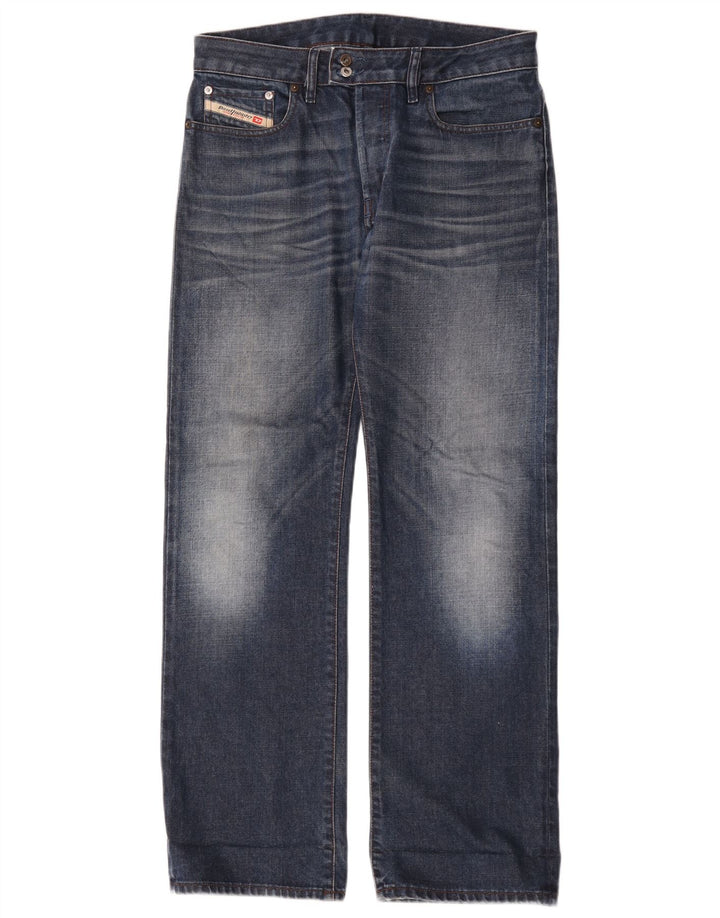 Diesel Herren Straight Jeans W31 L32 Blaue Baumwolle