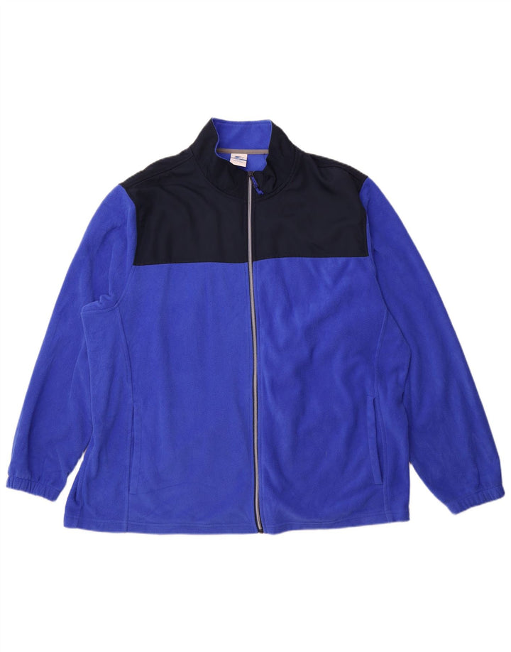 STARTER Mens Fleece Jacket UK 50/52 2XL Navy Blue Colourblock Polyester