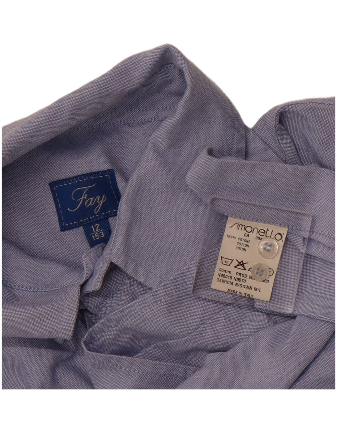 FAY Boys Shirt 11-12 Years Blue Cotton