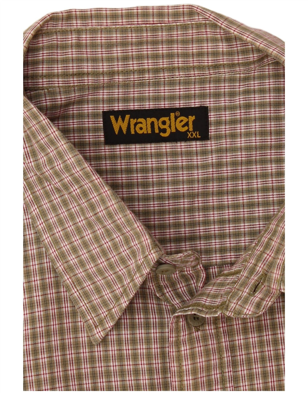 WRANGLER Herren Kurzarmhemd 2XL Khaki Gingham