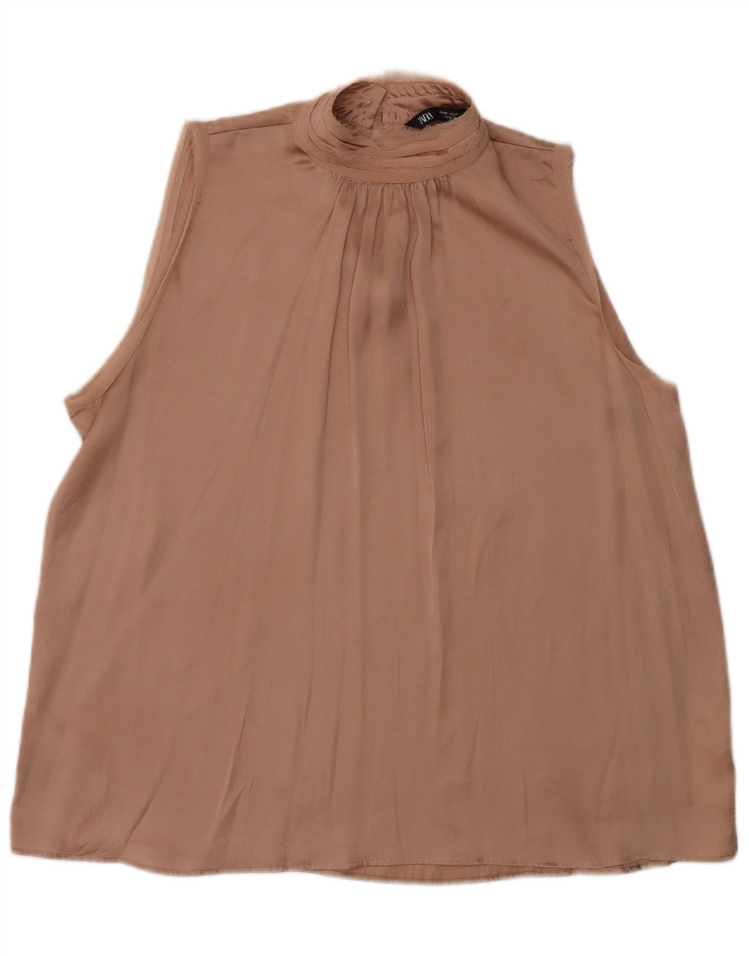 ZARA Damen ärmelloses Blusenoberteil UK 12 Mittelrosa Polyester