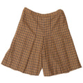 Vintage Damen High Waist Casual Shorts W30 Mittelbraun Hahnentrittmuster