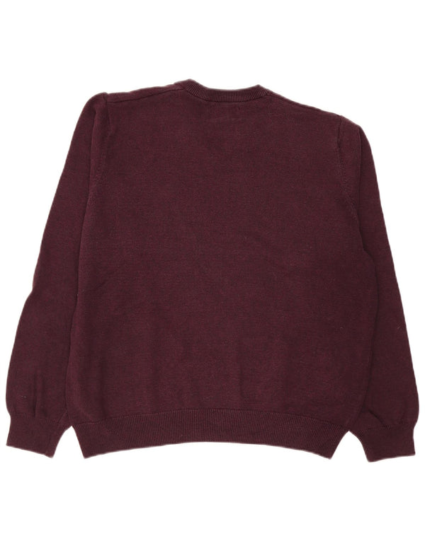 Marks & Spencer Damen-Pullover mit V-Ausschnitt, Gr. 14, mittleres Burgunderrot
