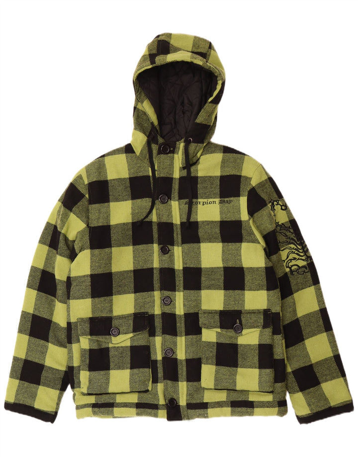 Scorpion Bay Herren-Windbreaker-Jacke mit Grafik, Gr. 40, großes grünes Gingham-Muster