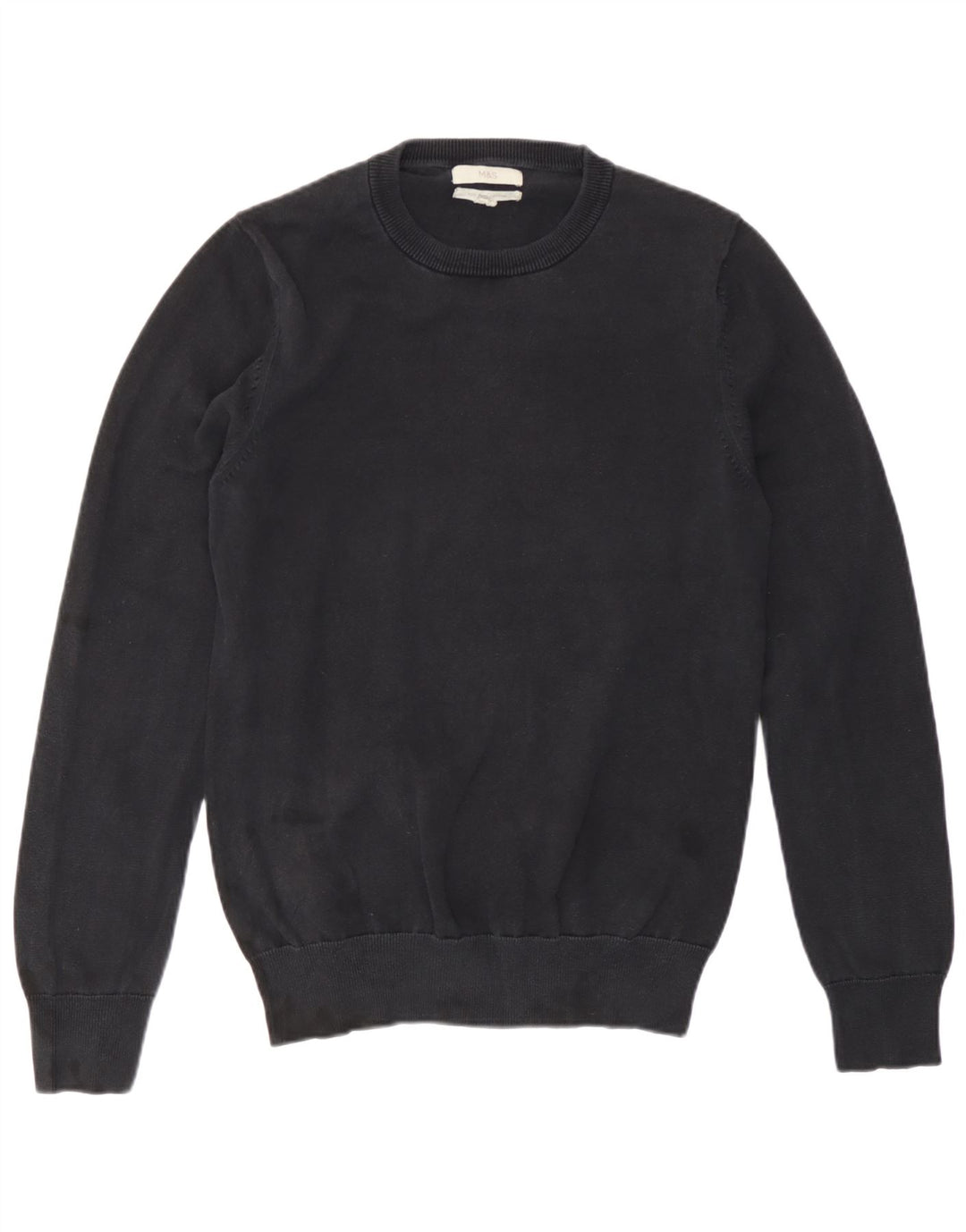 Marks & Spencer Herren-Pullover mit Rundhalsausschnitt, Größe S, marineblaue Baumwolle