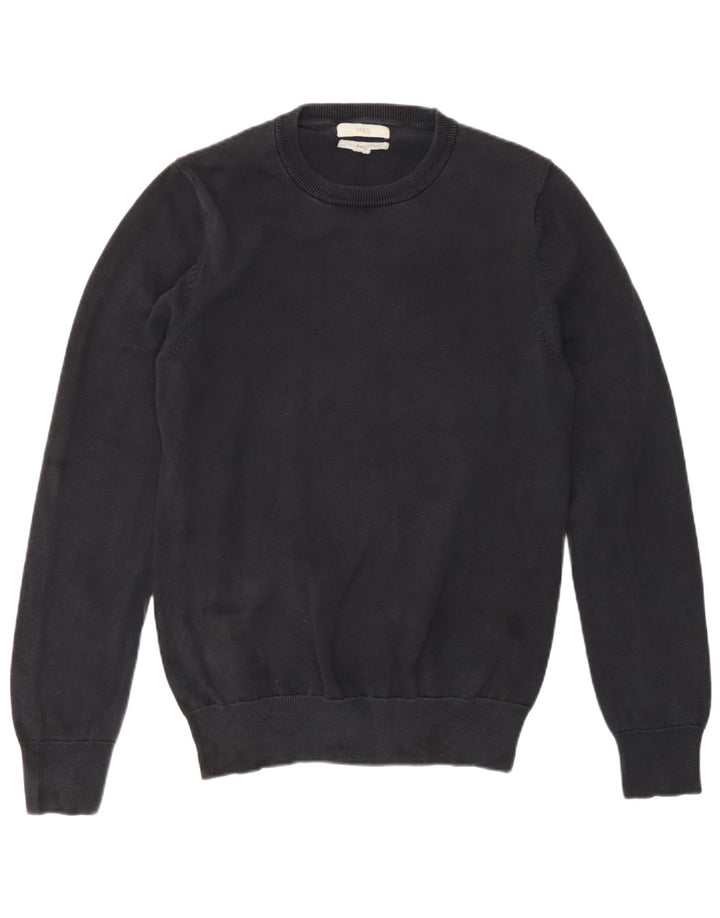 Marks & Spencer Herren-Pullover mit Rundhalsausschnitt, Größe S, marineblaue Baumwolle