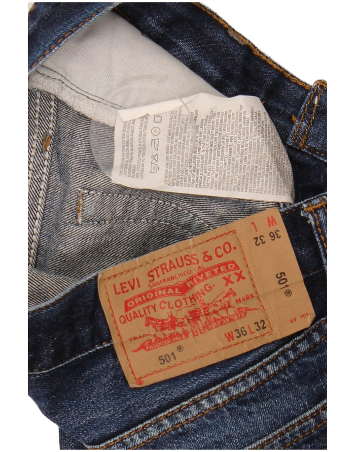 Levi's Herren 501 Straight Jeans W36 L32 Blaue Baumwolle