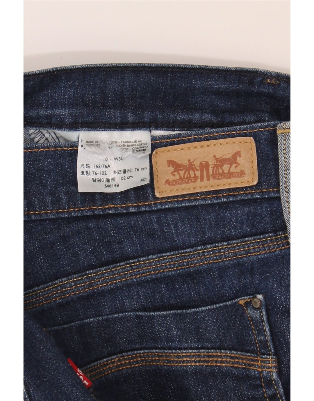 LEVI'S Womens Capri Jeans US 10 Large W30 L18 Navy Blue Vintage Levi's and Second-Hand Levi's from Messina Hembry 
