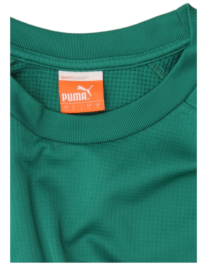 PUMA Herren-Sweatshirt-Pullover, großes grünes Farbblock-Polyester