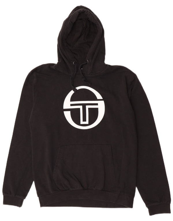 Sergio Tacchini Damen Graphic Hoodie Pullover UK 20 2XL Schwarz Baumwolle