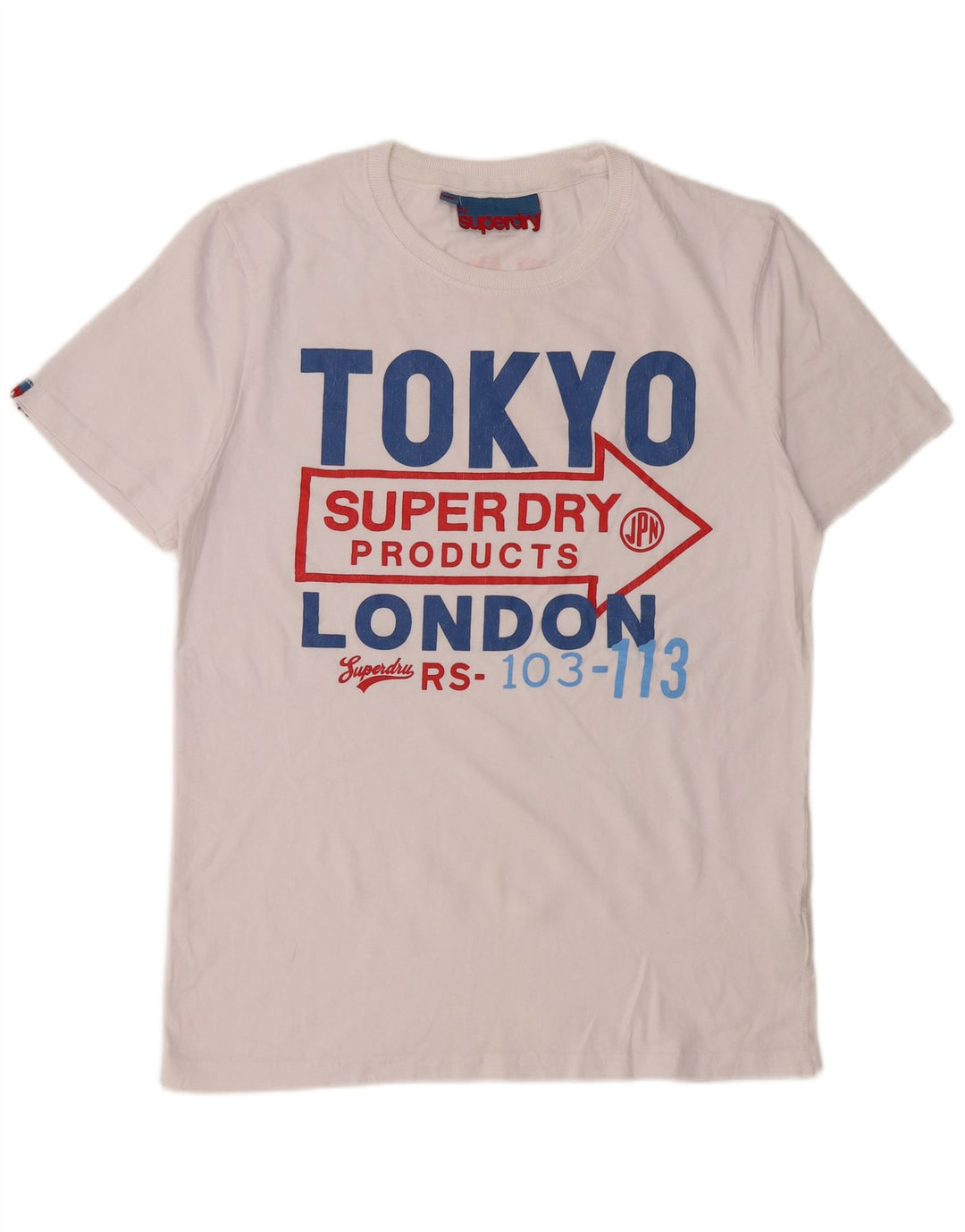Superdry Herren Grafik-T-Shirt-Oberteil XL aus weißer Baumwolle