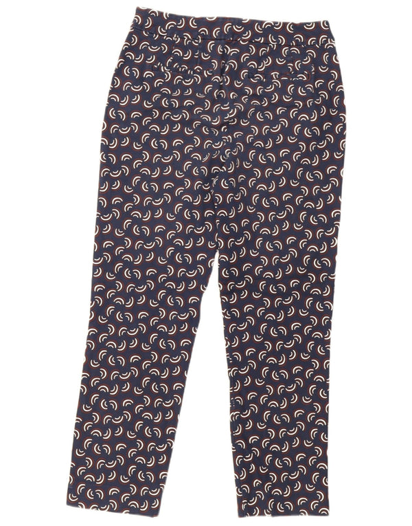Boden Chino-Hose mit abstraktem Muster für Damen, UK 12, M, W30, L27, Marineblau