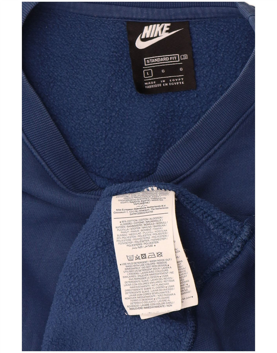 NIKE Herren-Sweatshirt mit grafischer Standard-Passform, groß, aus blauer Baumwolle