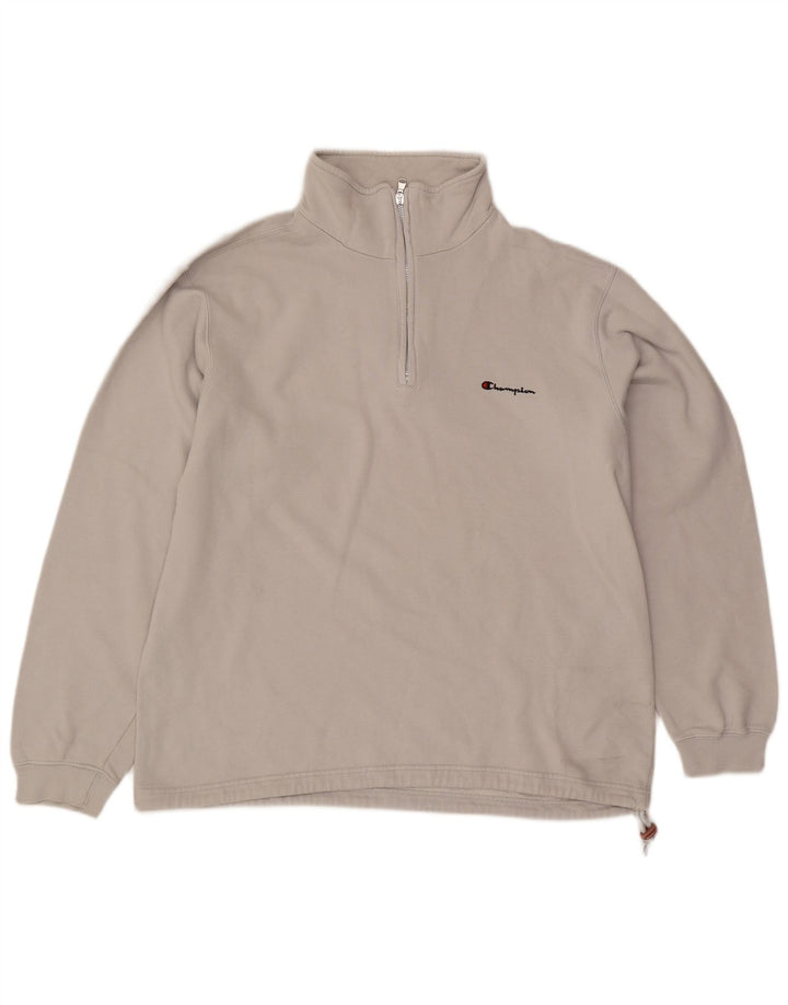 Champion Herren-Sweatshirt mit Reißverschluss, XL, graue Baumwolle