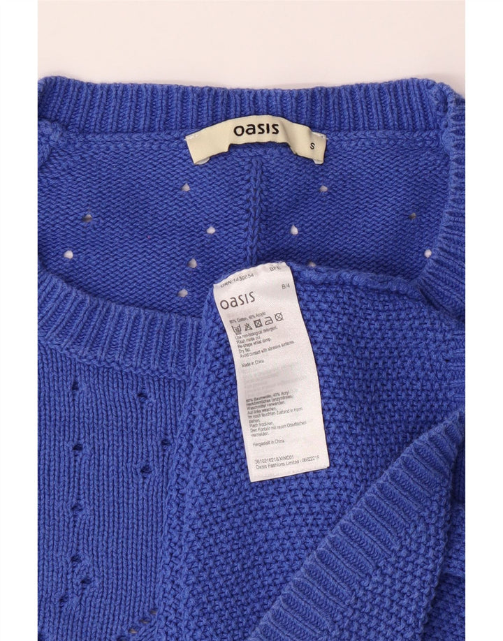 OASIS Womens Crew Neck Jumper Sweater UK 10 Small Blue Cotton Vintage Oasis and Second-Hand Oasis from Messina Hembry 