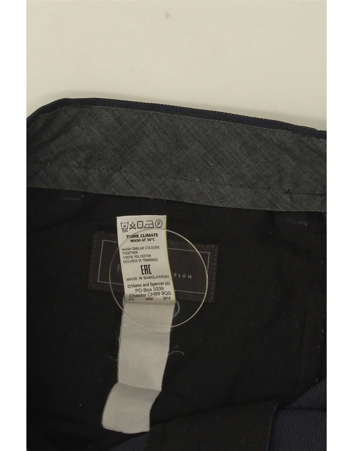 Marks & Spencer Herren-Anzughose mit gerader Passform und normaler Passform, W38 L28, Marineblau