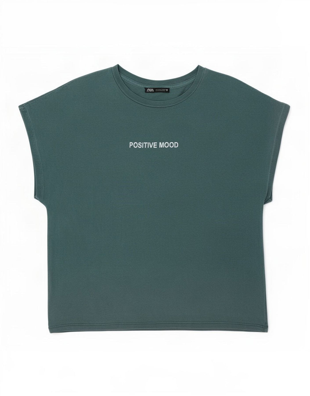 Zara Damen Grafik T-Shirt Top Small Grün