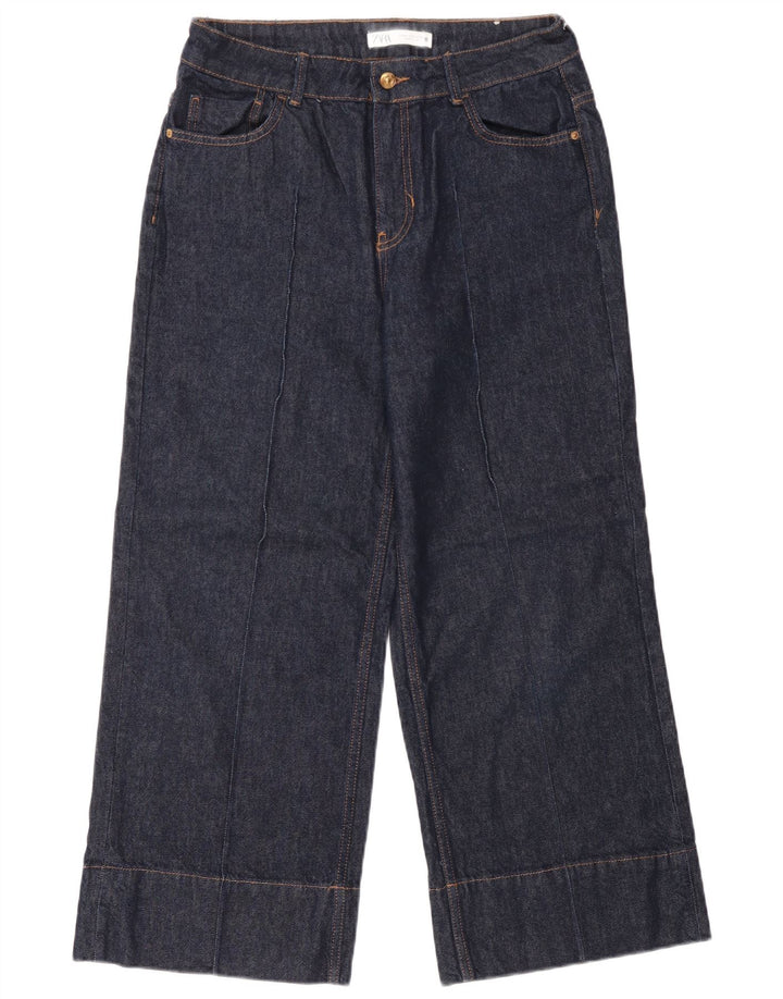 Lose Damenjeans von Zara, EU 40, mittelgroß, W30, L27, marineblaue Baumwolle