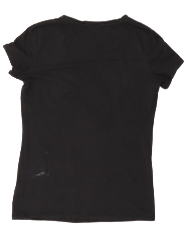 Guess Damen-T-Shirt mit Grafik, UK 44, Größe L, Schwarz, Baumwolle
