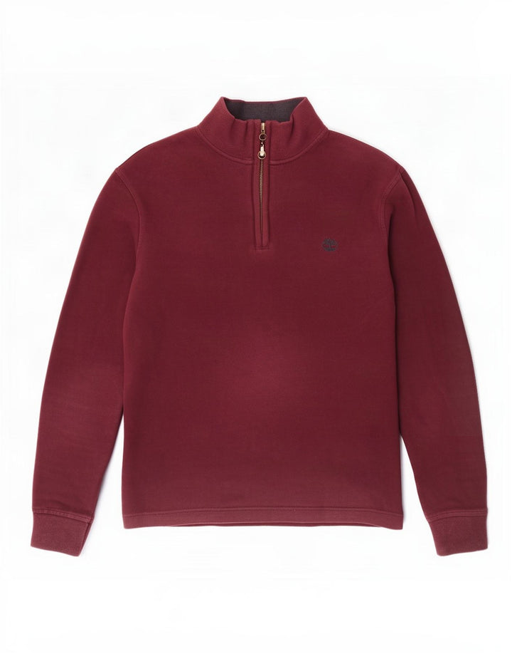 Timberland Herren-Sweatshirt mit Reißverschluss, reguläre Passform, mittleres Burgunderrot