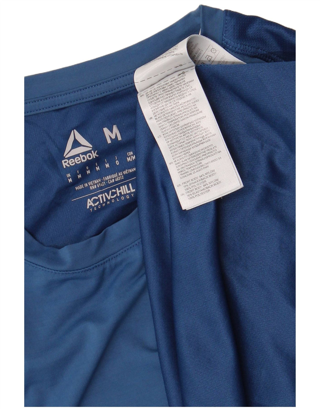 Reebok Herren T-Shirt Top Mittelblaues Nylon