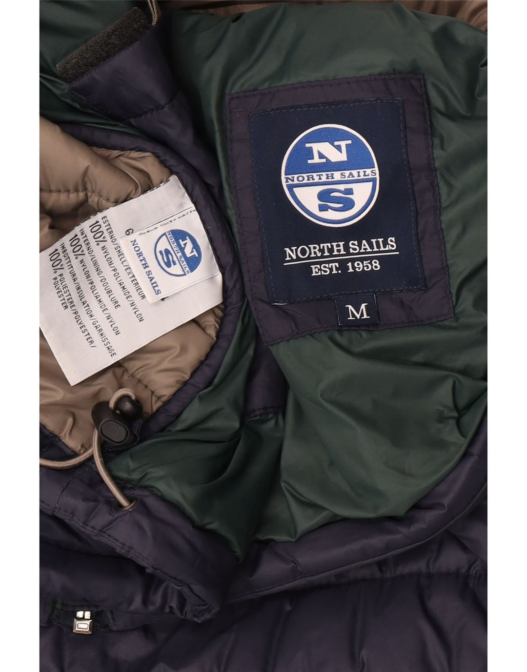 North Sails Herren Wattierte Jacke UK 38 Medium Marineblau Nylon