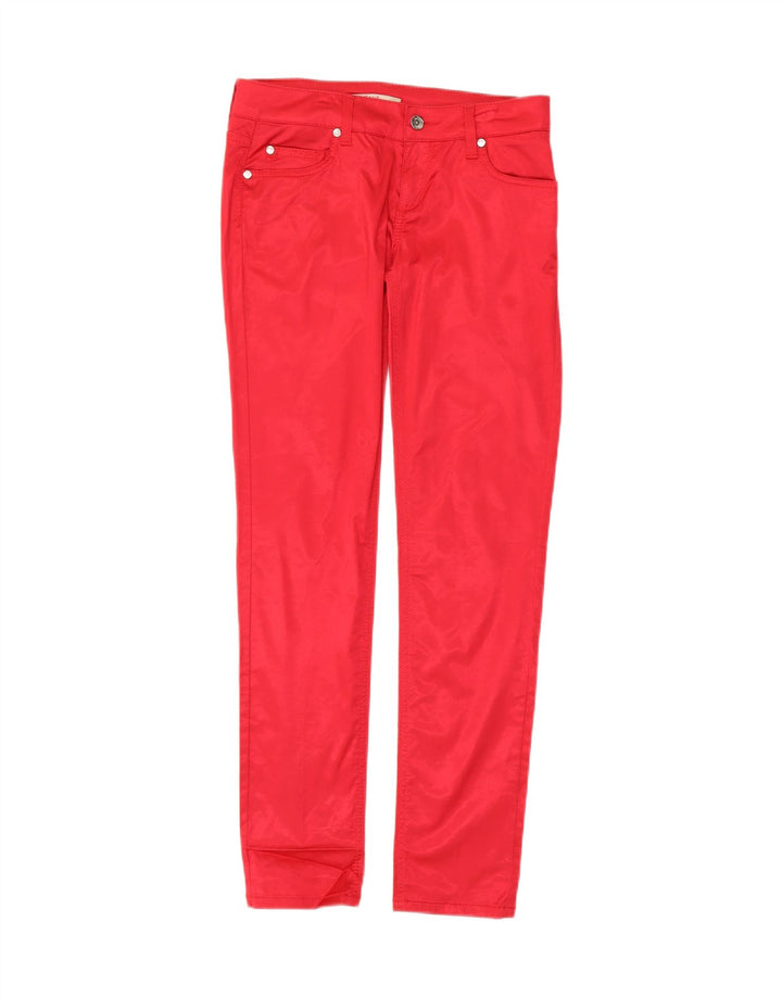 LIU JO Damen Slim Freizeithose W29 L30 Rote Viskose