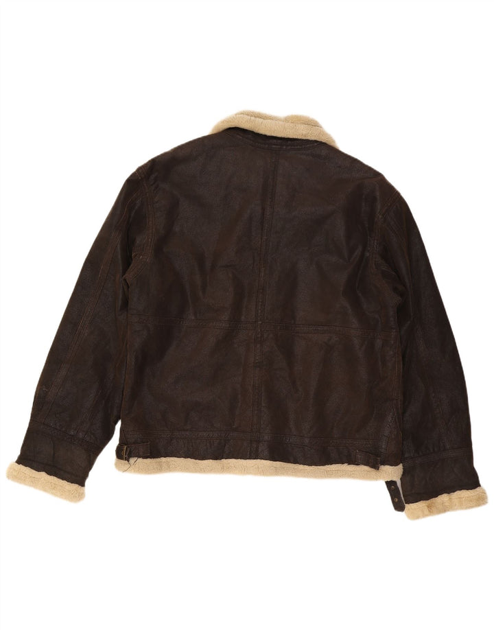 CINTI Herren Sherpa Lederjacke UK 42 XL Braun