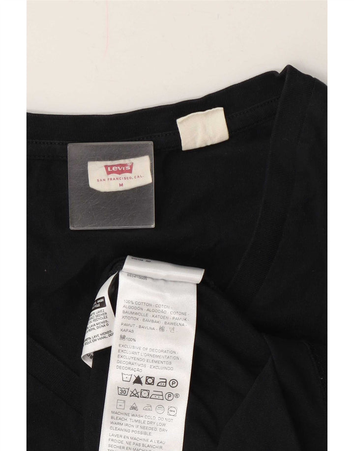 Levi's Damen T-Shirt Top UK 14 Mittelschwarze Baumwolle