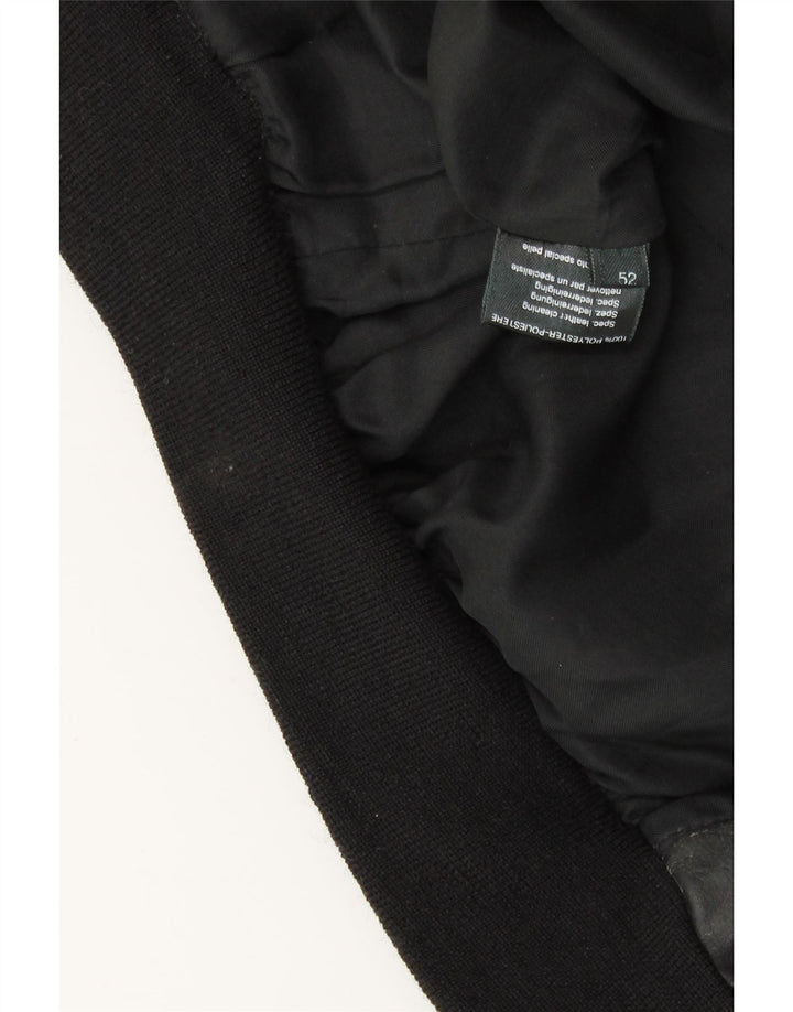 VINTAGE Herren Militärlederjacke IT 52 XL Schwarzes Leder