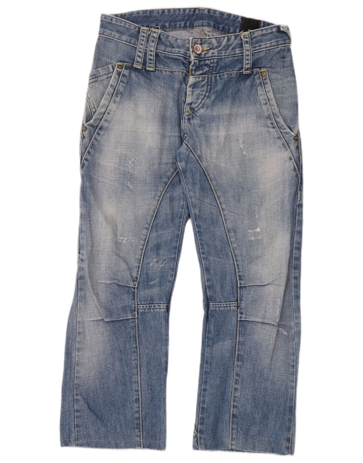 Jack & Jones Herren Cargo Distressed Cropped Jeans W30 L25 Blau