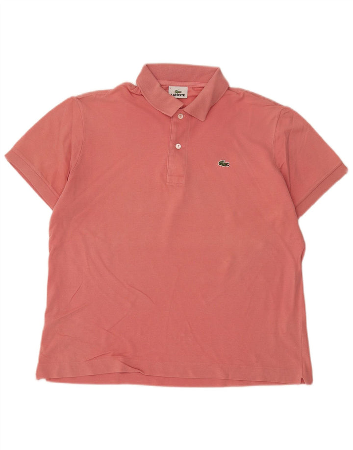 Lacoste Herren-Poloshirt, Größe 5, groß, rosa Baumwolle