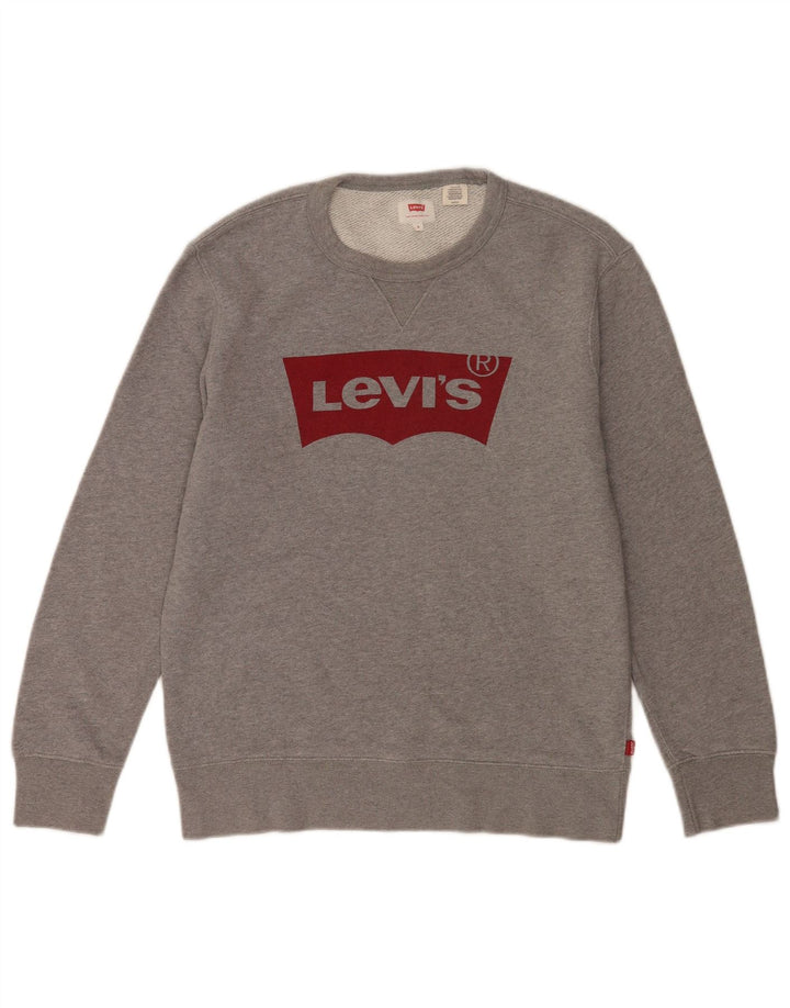 Levi's Herren-Sweatshirt mit Grafik, Größe S, graue Baumwolle
